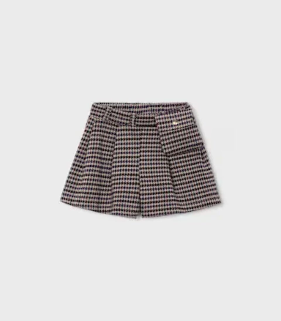 Falda Pantalon Cuadros niña 4908 Canela
