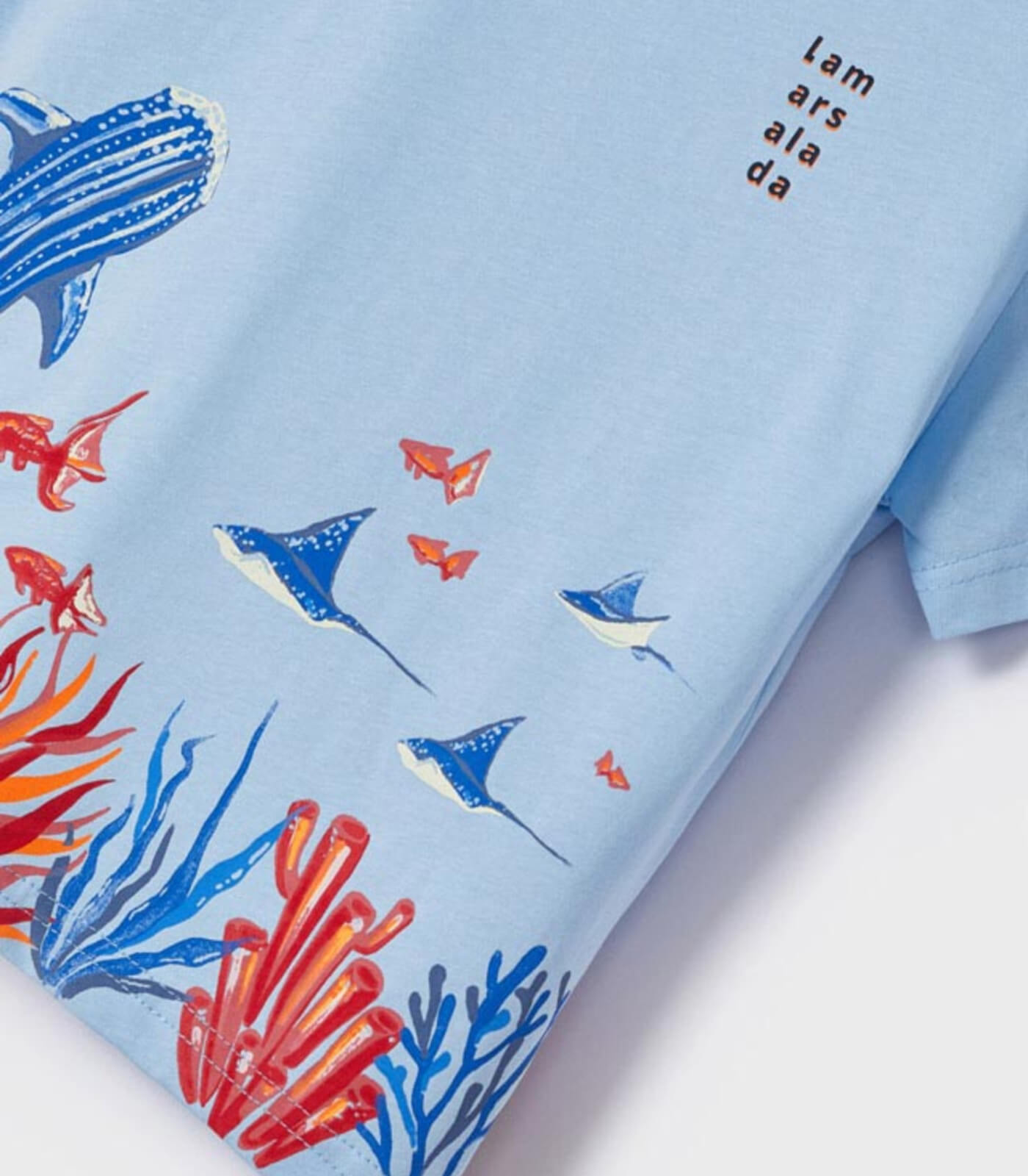 Camiseta manga corta fondo marino niño 3008 celeste - Koko's Peques