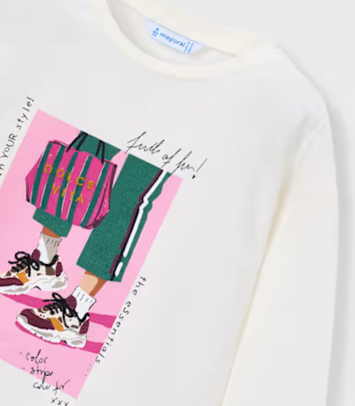 Camiseta Serigrafia Niña 4031 Crudo/botella - Imagen 4