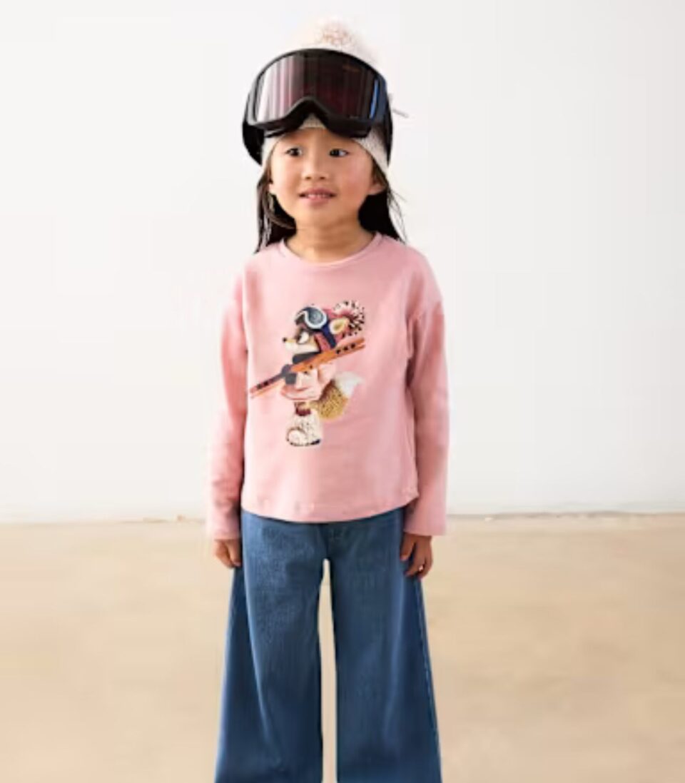 Camiseta manga larga niña 4003 Rosa Pastel