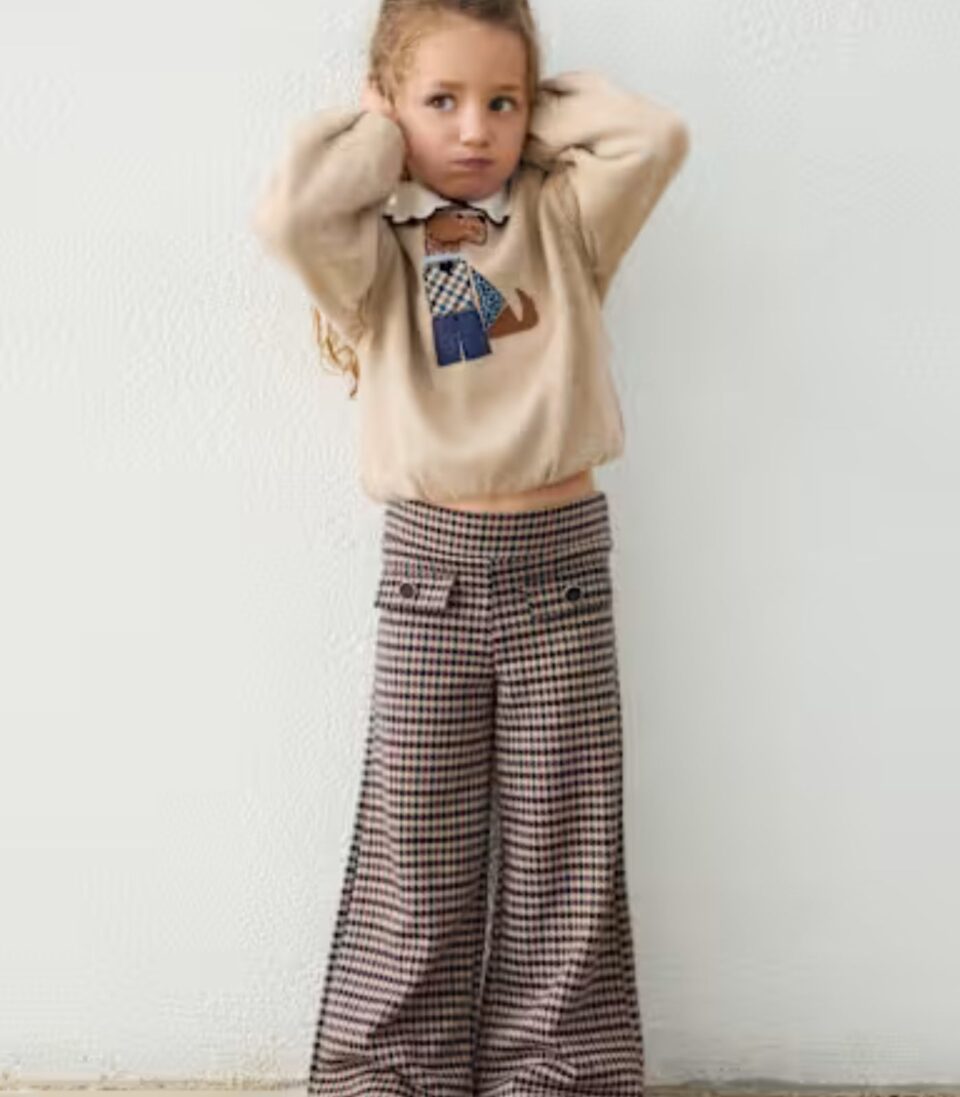 Pantalon Largo Jacquard Niña 4522 Canela