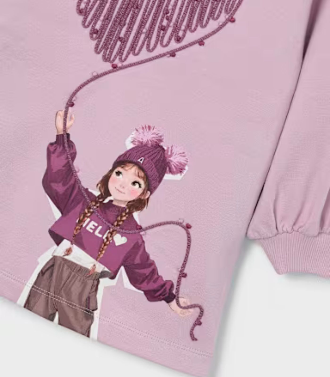 Vestido Felpa Serigrafia Niña 4914 Malva - Imagen 3