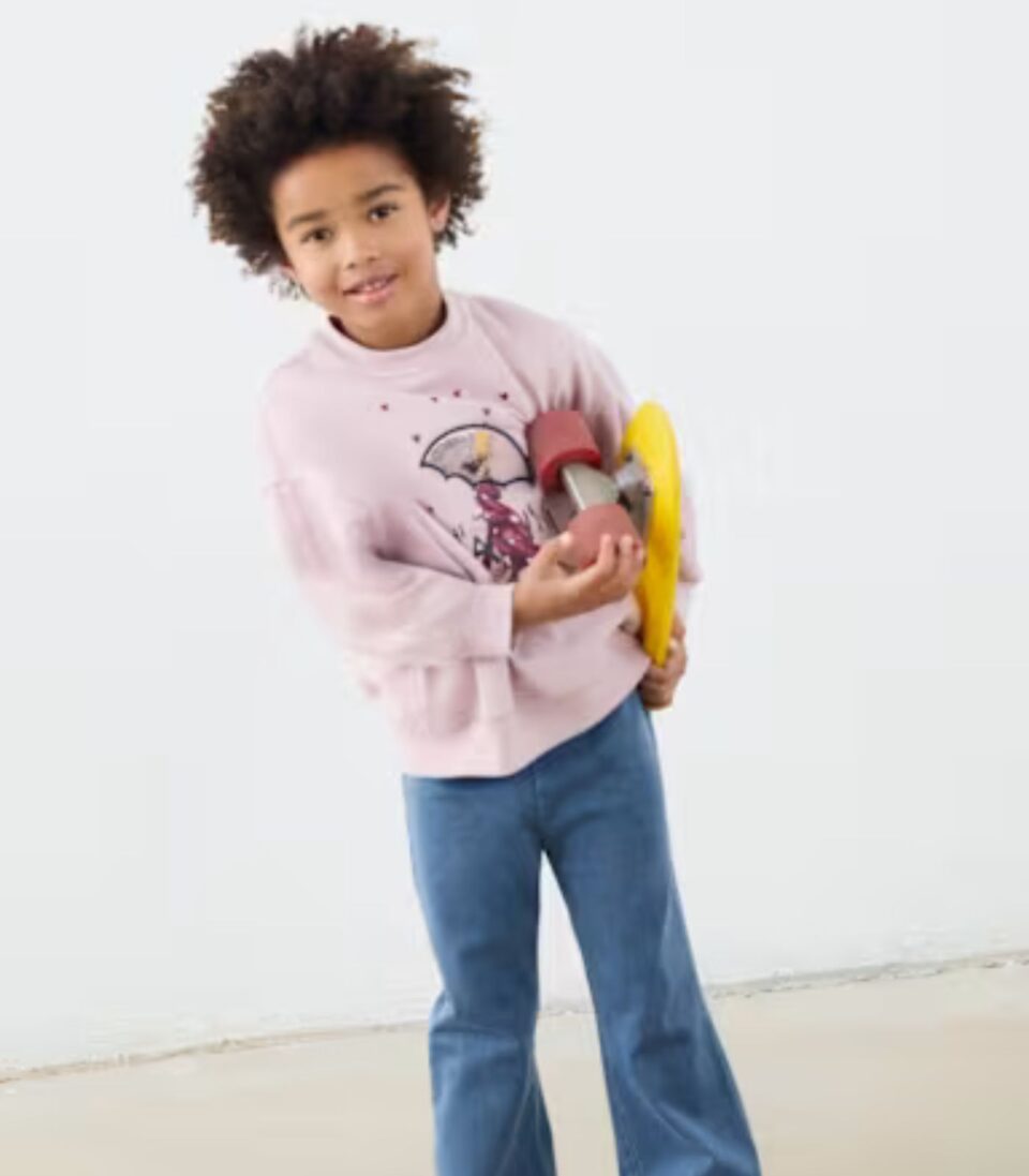 Conjunto leggings flare y sudadera niña 4732 Malva