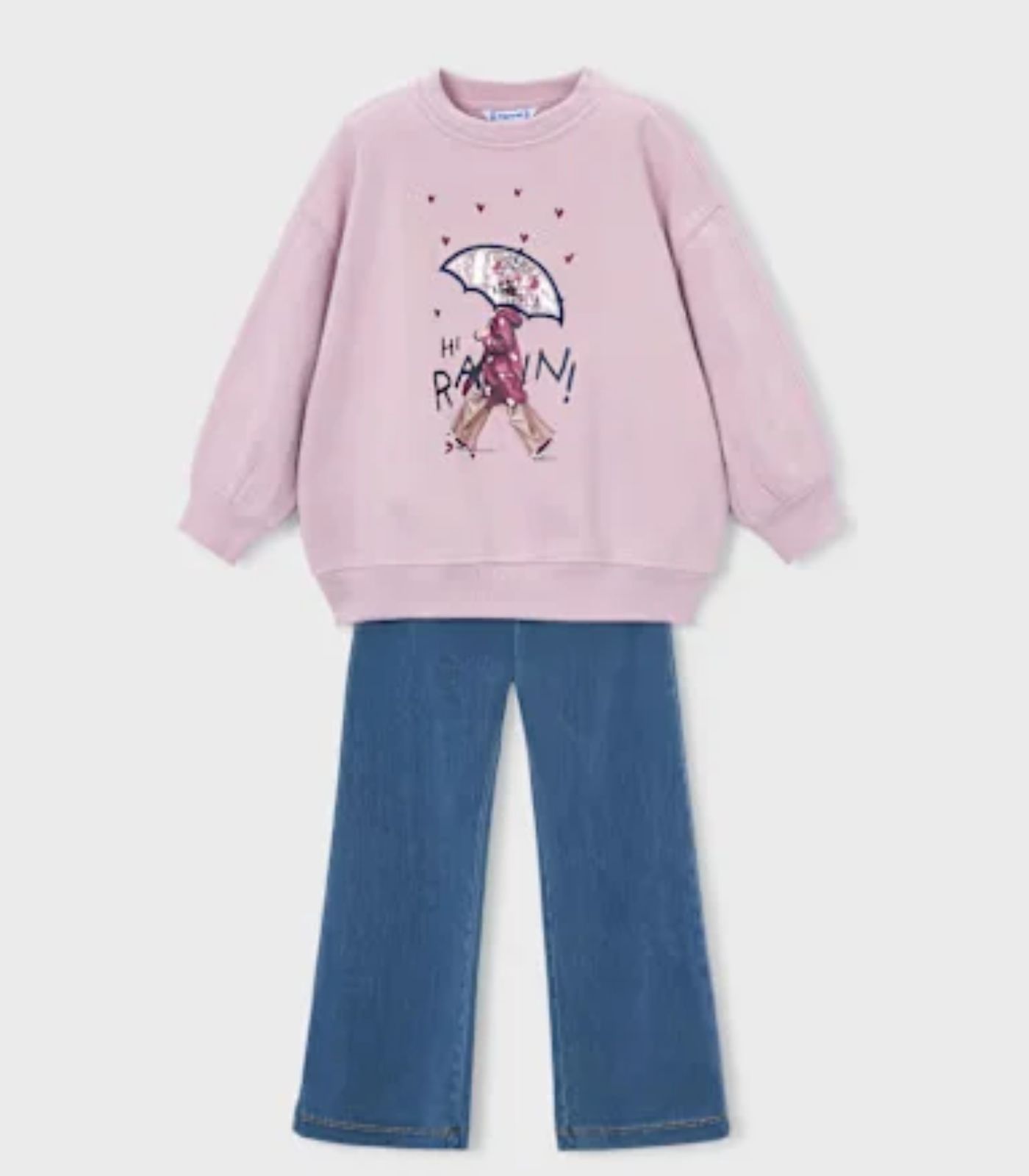 Conjunto Legging Flare y Sudadera Niña 4732 Malva - Imagen 3